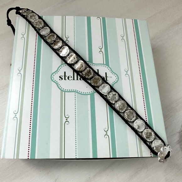 stella&dot scallop and leather bracelet - Picture 1 of 2